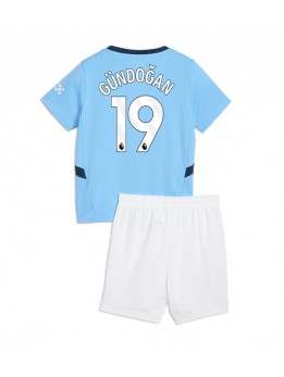 Manchester City Ilkay Gundogan #19 Heimtrikotsatz für Kinder 2024-25 Kurzarm (+ Kurze Hosen)